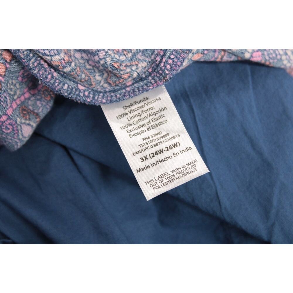NWT Terra & Sky Plus Size 3X Midi Dress Boho Paisley Blue Comet Festival Indie - Picture 9 of 12